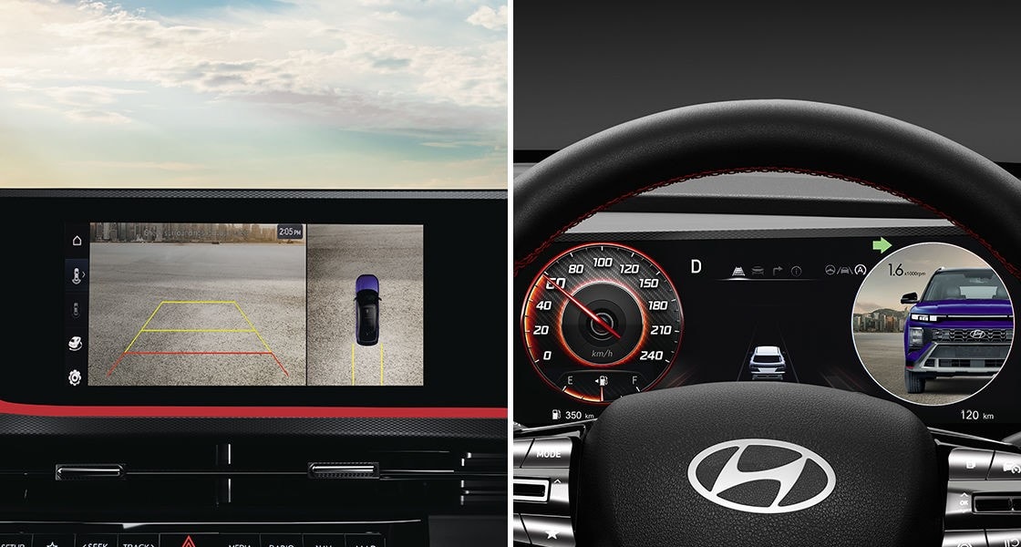 Hyundai New Creta: Camera 360 và Hệ thống cảnh báo điểm mù trên màn hình thông tin