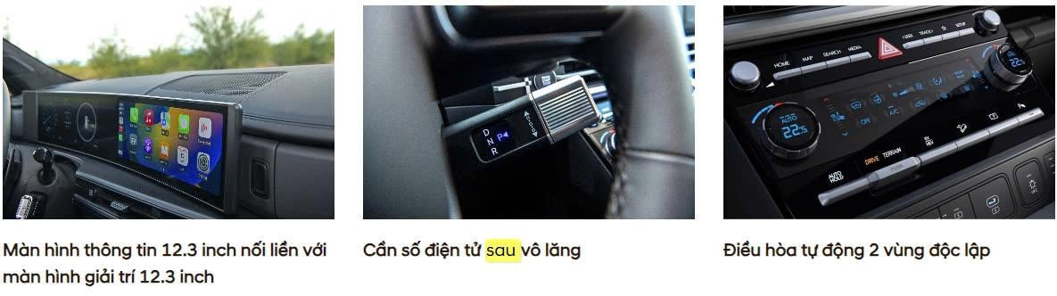 Chi tiết màn hình, cần số và bảng điều hòa Hyundai Santa Fe