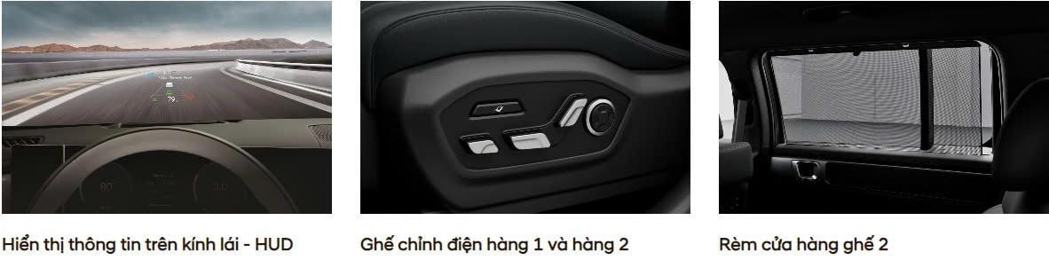 Chi tiết hiển thị kính lái, ghế và rèm cửa Hyundai Santa Fe
