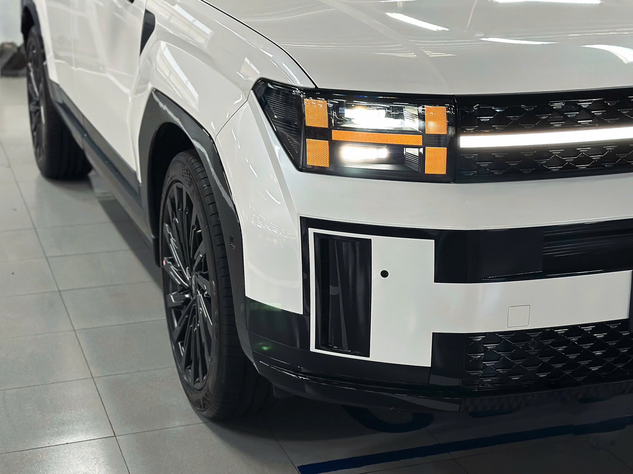 Tay nắm cửa ẩn cột C hỗ trợ leo trèo chằng đồ mui xe Hyundai Santa Fe