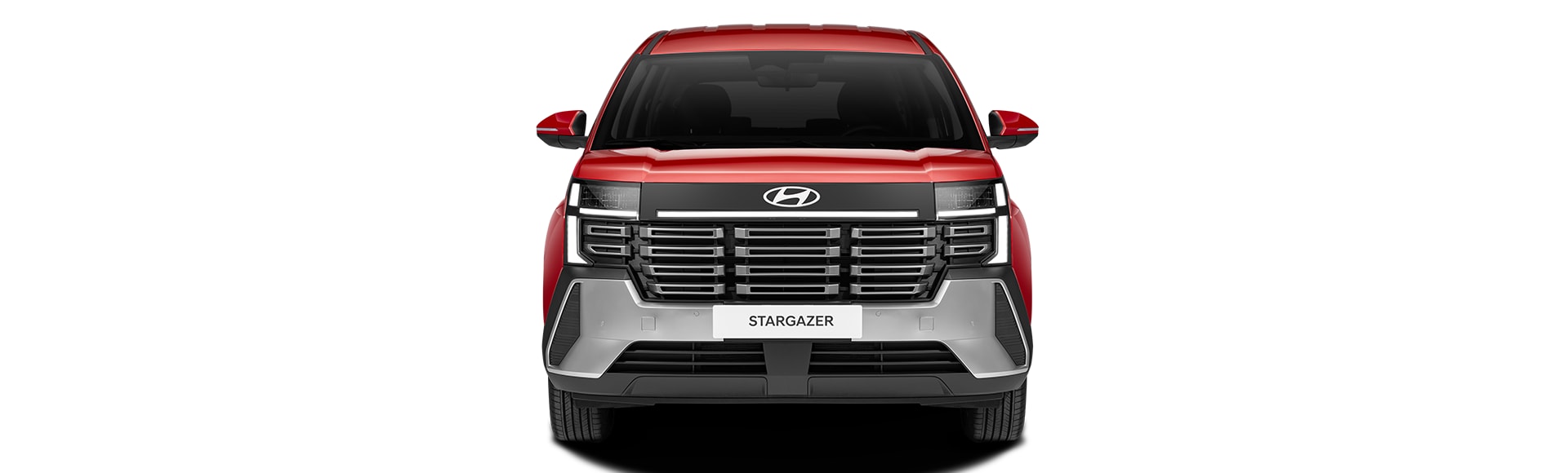 Mặt trước Hyundai Stargazer với đèn pha LED và lưới tản nhiệt